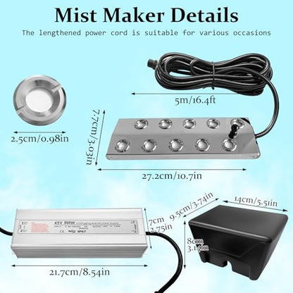 Ultrasonic Fogger 10 Head Ultrasonic Mist Maker,7000ml/H 350W | 10 Head Ultrasonic Fogger Mist Maker,10 Head Ultrasonic Mist Maker fogger Ultrasonic Mister Fogger Fogger Ultrasonic Fogger - color: 10 Head Ultrasonic Fogger