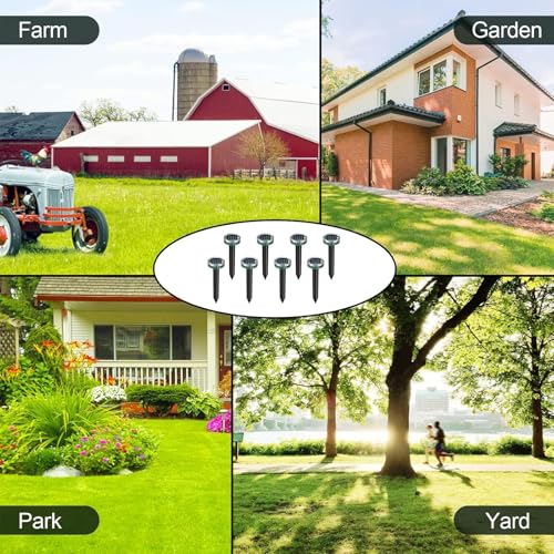 8 Pack Mole Repellent Solar Powered Snake Repellent Ultrasonic, Gopher Repeller Sonic Mole Deterrent Spikes, Snake Gopher Vole Repellent Outdoor for Lawn Garden & Yard-Green