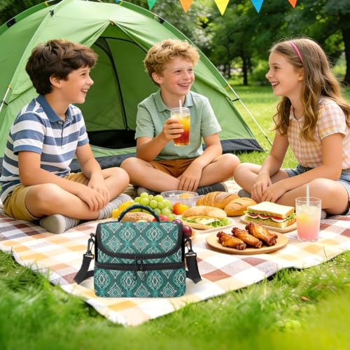 Snakes Skin Insulated Lunch Tote Bag Organizer for Women | 8L Double Deck,Large Lunch Box with Shoulder Strap,Thermal Meal Prep Cooler,Suitable for School Work Picnic Office Travel