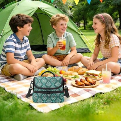 Snakes Skin Insulated Lunch Tote Bag Organizer for Women | 8L Double Deck,Large Lunch Box with Shoulder Strap,Thermal Meal Prep Cooler,Suitable for School Work Picnic Office Travel