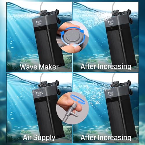 XpertMatic Aquarium Filter 220GPH, Submersible Powerful Pump for 20-50 Gal | Built-in 9W Clean Light, Gallon Tank, Fish Tank Filter, for Pond Turtle Tank Saltwater Freshwater