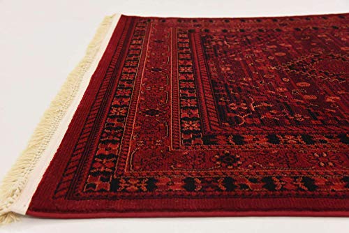 Unique Loom Tekke Collection Area Rug - Sheibani (4' 1" x 6' 1" Rectangle Red/Black) - size: 4' x 6' (Rectangular)