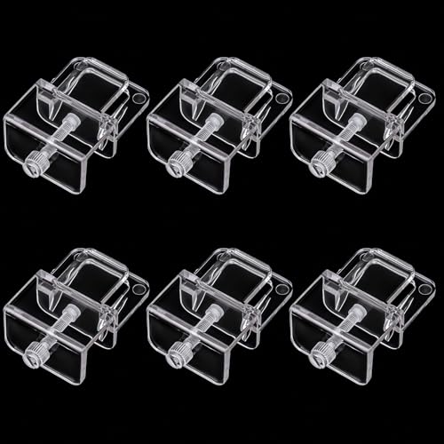 NestBasics 6pcs Aquarium lid Clips Fish Tank top Cover lid Support Holder Clip for Rimless or Rim Fish Tank