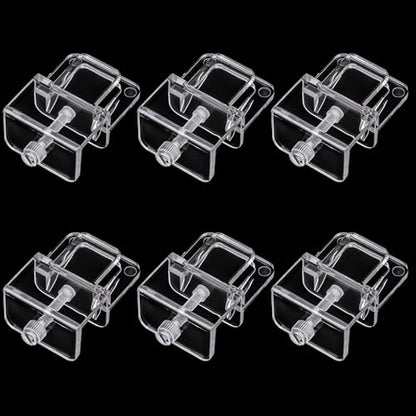 NestBasics 6pcs Aquarium lid Clips Fish Tank top Cover lid Support Holder Clip for Rimless or Rim Fish Tank