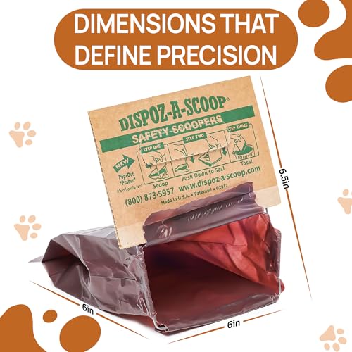Dispoz-A-Scoop® 48 Pack"Scoop-Seal-Dispose” Dog Pooper Scooper with Bag Attachment, No-Touch Pooper Scoopers Solution, Portable Pooper Scooper for Dogs Large and Small, Dog Poop Scooper for Yard Walk - style: 48 Bags