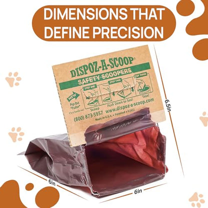 Dispoz-A-Scoop® 48 Pack"Scoop-Seal-Dispose” Dog Pooper Scooper with Bag Attachment, No-Touch Pooper Scoopers Solution, Portable Pooper Scooper for Dogs Large and Small, Dog Poop Scooper for Yard Walk - style: 48 Bags