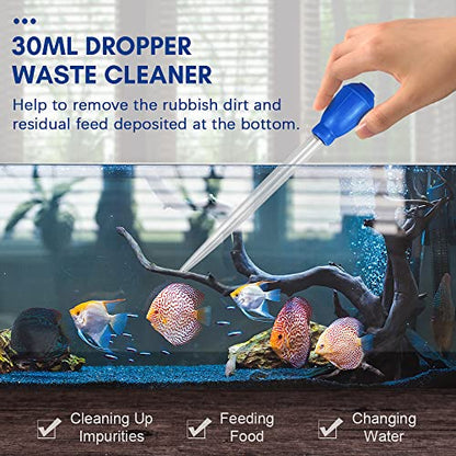 Haofy 5 in 1 Aquarium Fish Tool Cleaning Tools Kit Aquarium Gravel Cleaner Siphon Fish Tool Cleaner Water Changer for Terrarium Aquarium Scissors