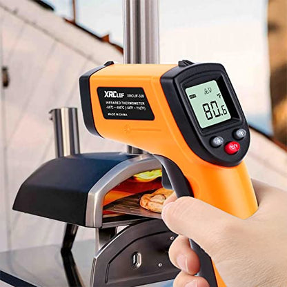 Digital Infrared Thermometer Tool Gun with Adjustable Emissivity Non-Contact Laser Temperature Gun with Max/Min Measure for Kitchen Cooking Industry Automobile -58°F ~ 752°F - color: Orange