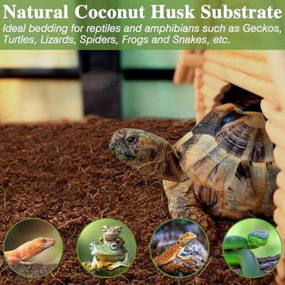 10LBS Coconut Fiber Substrate, Premium Coco Coir Reptile Substrate | 100% Coconut Husk Terrarium Bedding for Reptiles, Tortoise, Bearded Dragon, Gecko, Snake, Hermit Crabs, Frogs, Tarantula - color: 1pcs-10lbs