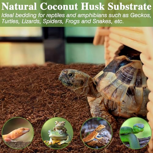 10LBS Coconut Fiber Substrate, Premium Coco Coir Reptile Substrate | 100% Coconut Husk Terrarium Bedding for Reptiles, Tortoise, Bearded Dragon, Gecko, Snake, Hermit Crabs, Frogs, Tarantula - color: 1pcs-10lbs