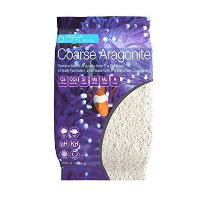 Aqua Natural Coarse Aragonite 10lb Sand for Reef, Saltwater and Marine Aquariums (Pack of 4) - size: (Pack of 4)