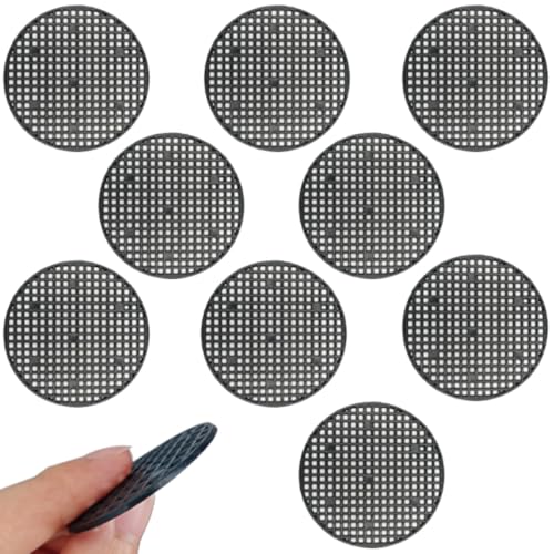 HAHIYO 10PCs 3.4Inch/8.5cm Black Round PP Plastic Flower Pot Hole Mesh Pad Bottom Grid Mat Bonsai Drainage mesh Hole Screens Gasket Prevent Soil Loss Breathable Gasket Drainage Netting for Bonsai - size: Round-3.4In-10P