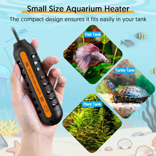 QZQ Aquarium Heater, 100W Adjustable Fish Tank Heater with Digital Display | External Temperature Controller, Submersible Turtle Tank Heater - size: 100W