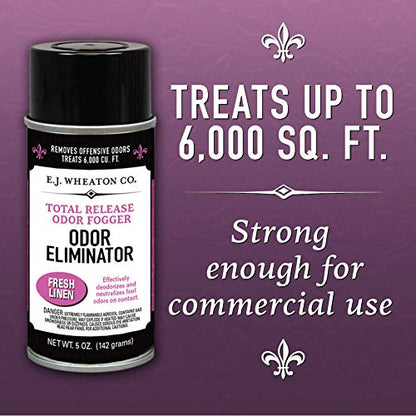 Odor Eliminator, Total Release Odor Fogger, 3 Pack, Effectively Deodorizes and Neutralizes Foul Odors on Contact, Fresh Linen (5 OZ)
