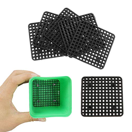 30pcs Flower Pot Hole Mesh Pads Plastic Square Thicken Breathable Net Bottom Grid Mat for Bonsai Garden Supplies