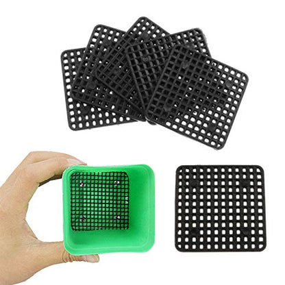 30pcs Flower Pot Hole Mesh Pads Plastic Square Thicken Breathable Net Bottom Grid Mat for Bonsai Garden Supplies