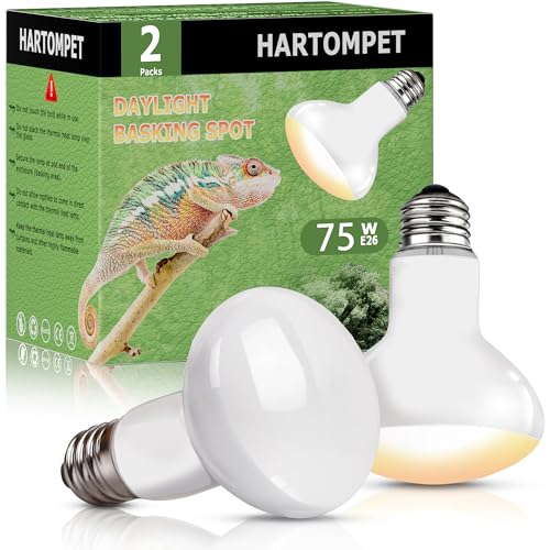 75W Daylight Reptile Heat Lamp Bulb, UVA Basking Spot Light | Provides Bright Natural Daylight, Supports Thermoregulation & Daily Activity for Reptiles, Amphibians & Terrarium Habitats - color: Basking Spot Lamp, size: 75W Upgraded - 3.1"