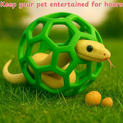 Snake Enrichment Toys Ball with Hammock, Reptiles Climbing Toy Hammock, Small Snakes Enrichment Toys Activity Ball With Chain, Snake Tank Accessories, Crested Gecko Tank Accessories (Green, L) - color: Green
