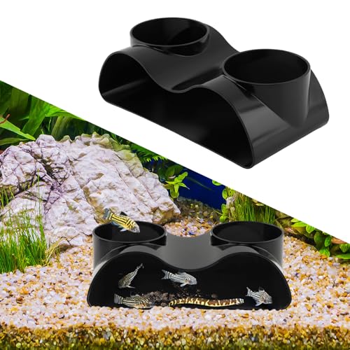 Aquarium Underground Tunnel Cave Fish & Shrimp Under Gravel Tunnel Aquarium Cave Hideout Shrimp and Fish Hiding Caves Shrimps Hideout(Size:Double Holes) - size: Double holes