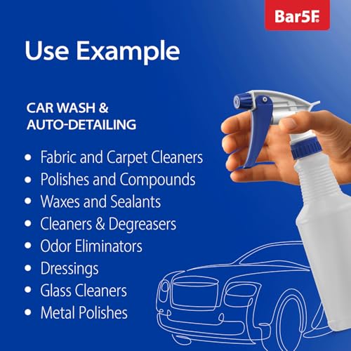 Bar5F Set of 4 Empty 16 oz Spray Bottles | Premium, NBR Gasket, Superior Hydrocarbon Resistance, Ideal for Auto Detailing & Industrial Cleaning - size: Pack of 4