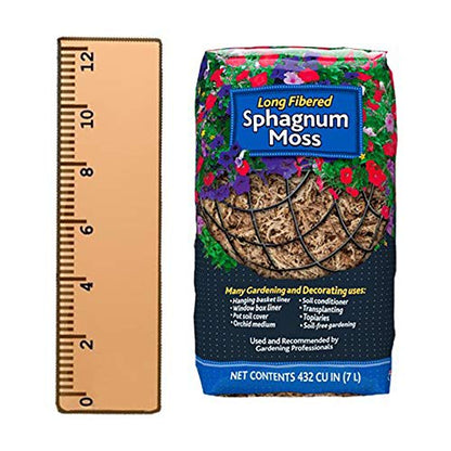 Mosser Lee ML0110 Long Fibered Sphagnum Moss, 432-Cubic Inch,Grey (Pack of 2)