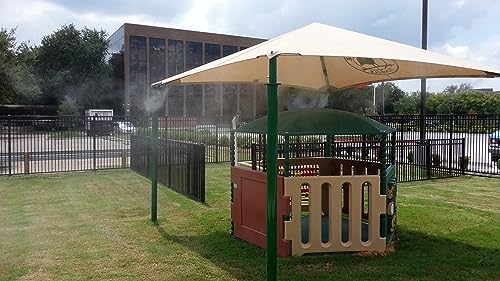 High Pressure Misting System 1500 PSI - Patio Misting System | Restaurant Misting System | Industrial Misting System | with Stainless Steel Misting Nozzles | Flexible (40 Feet - 10 Nozzles) - size: 40 Feet - 10 Nozzles