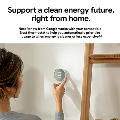 Google Nest Thermostat - Smart Thermostat for Home - Programmable Wifi Thermostat - Fog - color: Fog