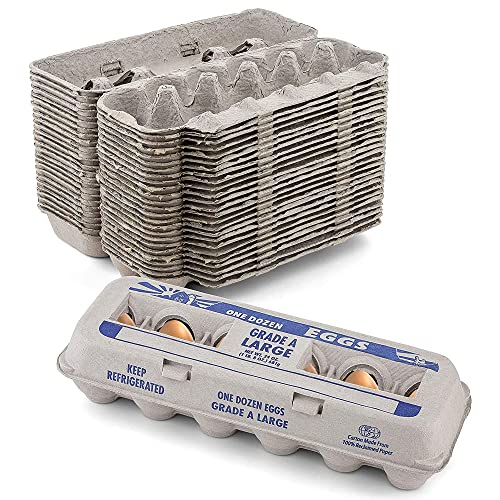 MT Products Printed Empty Egg Cartons Holds 12 Eggs - Cardboard Crate for Eggs (Pack of 250) - Made in USA - size: Large