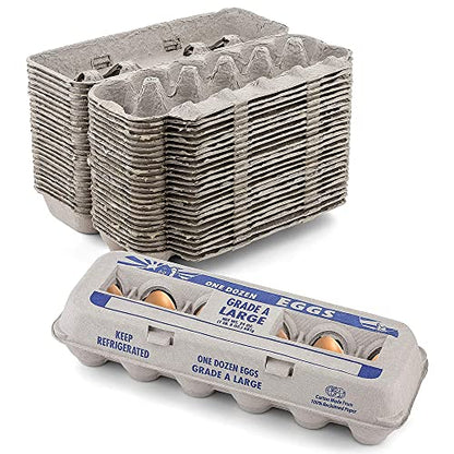 MT Products Printed Empty Egg Cartons Holds 12 Eggs - Cardboard Crate for Eggs (Pack of 250) - Made in USA - size: Large