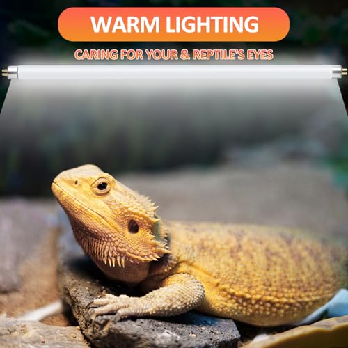 T5 UVB Reptile Light 24W 10.0,UVA UVB Light Bulb for Reptiles,2 Pack Reptile UVB Lamp Tube for Bearded Dragon - size: 2 pack T5 Tube-24W 10.0