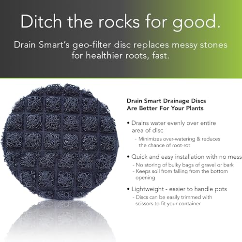 3D Mesh Planter Pot Drainage Insert Disc – Made in USA – Keeps Soil in, Lets Water Drain Out – Cleaner, Lighter Alternative to Gravel for Indoor & Outdoor Planters (9" – 2 Pack) - size: 9" – 2 Pack