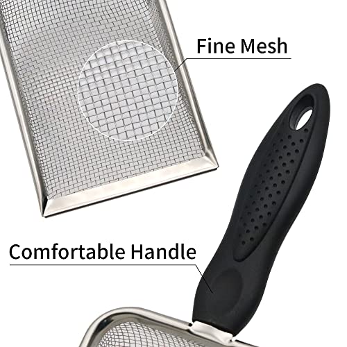 Reptile Sand Shovel Stainless Steel Fine Mesh Sand Substrate Scoop for Litter Cleaner Scooper for Sand Bedding