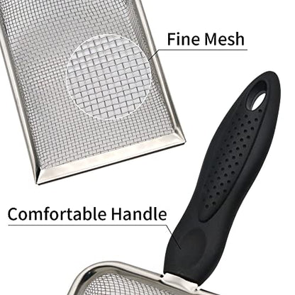 Reptile Sand Shovel Stainless Steel Fine Mesh Sand Substrate Scoop for Litter Cleaner Scooper for Sand Bedding