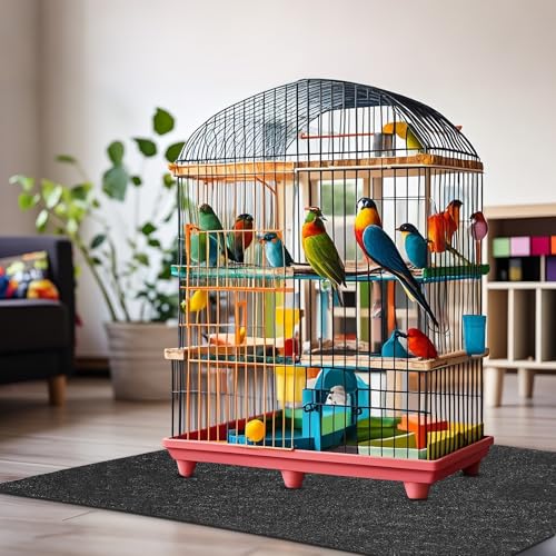 Nuanchu Large Bird Cage Mat, 48 x 36 Inch Under Pet Cage Mat, Absorbent/Waterproof Felt Pad for Bird Cages, Reptile Aquariums, Dog Kennels, with Non-Slip Backing for Hard Floors and Surfaces - size: 48"L x 36"W