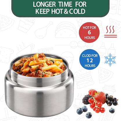 MAISON HUIS 8oz Soup Thermo Wide Mouth Vacuum Insulated Thermo Jar, Leak Proof Stainless Steel Food Container for Hot&Cold Food Kids Lunch Soup for School Travel (Green) - color: Green