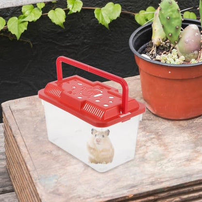 Portable Fish Tank 5.90X3.93X3.46In Transparent Pet Transport Box with Handle for Reptiles Turtles and Small Fish Travel Carrier