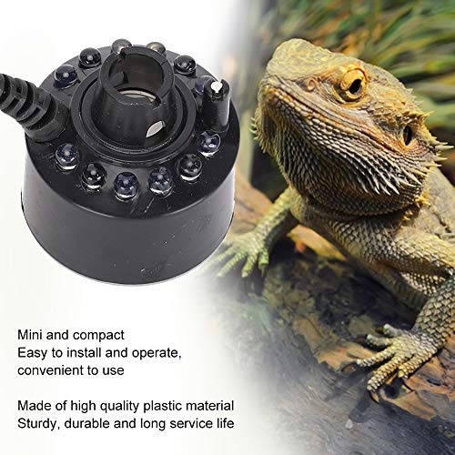 Mist Maker, Indoor Fountain Mister Foggers, Colorful Mist Maker Fog Atomizer, Small Pond Fog Machine Atomizer Air Humidifier Perfect for Water Fountain Pond, 12W Reptile Habitat Sprayer with 400ML/H