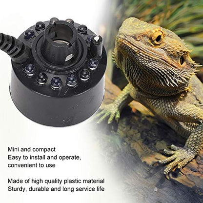 Mist Maker, Indoor Fountain Mister Foggers, Colorful Mist Maker Fog Atomizer, Small Pond Fog Machine Atomizer Air Humidifier Perfect for Water Fountain Pond, 12W Reptile Habitat Sprayer with 400ML/H