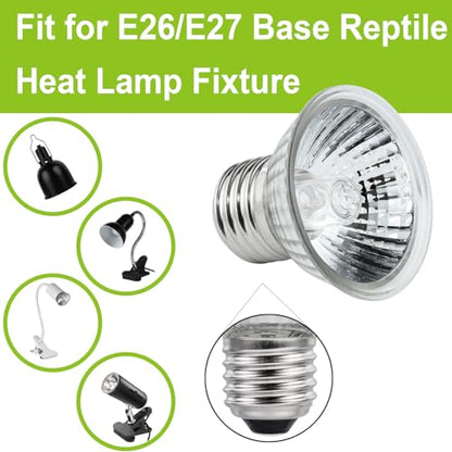 UVB UVA Reptile Light Bulb 75W Bulb for Reptiles and Amphibians Use for Turtle, Bearded Dragon, Lizard Cages Heat Lamp Replacement Bulb, Pack of 6