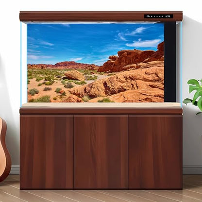 Terrarium Background Red Rocks Reptile Terrarium Background Reptile Tank Background Desert Rocky Bush Thorns Wilderness Reptile Habitat Background Bearded Dragon Tank Aquarium Background 24x12in - color: Oasis Brown, size: 24(W)x12(H)inches/ 60(W)*30cm(H)