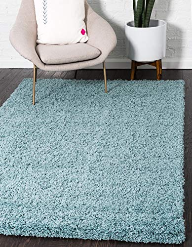 Unique Loom Solid Shag Collection Area Rug (2' 2" x 3' 1" Rectangle, Light Slate Blue) - color: Light Slate Blue, size: 2'2" x 3'1" (Rectangular)