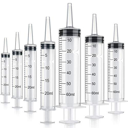 10 Pack Plastic Syringe Liquid Measuring Syringes Without Needle for Epoxy Resin, Craft, Scientific Labs, Feeding Pets Animals, Oil or Glue Applicator (20 ML, 60 ML) - size: 20 ML, 60 ML