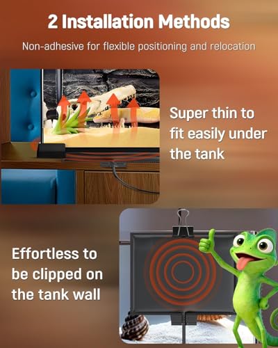 Pawfly Reptile Heat Pad with Thermostat & Timer - Reptile Heating Pad 8 x 5.9 Inch, 7 W Hermit Crabs Heating Pads, Heat Mat for Reptiles Turtles Frogs Snakes Lizards Geckos Plants Seedlings - size: 7 W (8 x 5.9 Inch)