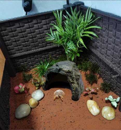 M2cbridge Aquarium Fish Hide Cave Reptile Terrarium Habitat Decor Rock | Natural colors careful craft, perfect resting spot, solid and sturdy - style: Rustic