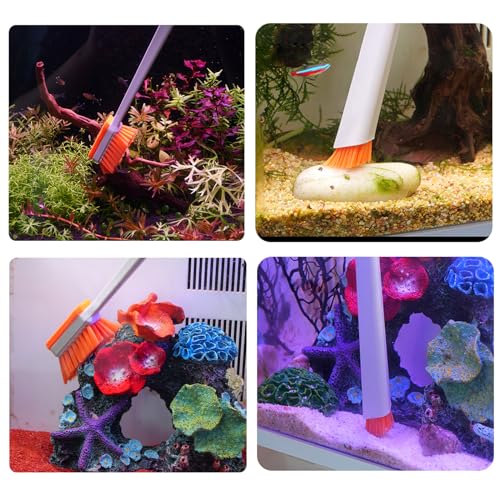 Vimvins Small Fish Tank Cleaner - Algae Scraper for Glass Aquariums - Aquarium Brush & Scrubber Tool Adapted for Cleaning Glass and Acrylic Aquariums. - size: 11.8 Inch