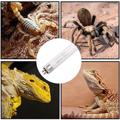 Aiicioo T5 HO Reptile UVB Light - Desert UVA UVB 10.0 Fluorescent Lamp 22" Tube Lighting Desert Reptile UVB Lamp 24W for Turtles Chameleon Tortoises Lizard Bearded Dragon - style: T5 Tube-24W 10.0