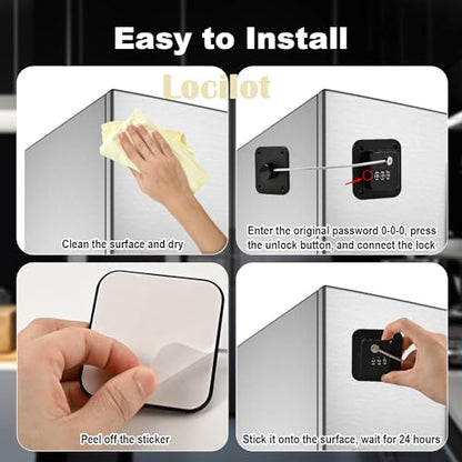 3 Pack Fridge Lock for Kids, Traceless Refrigerator Lock for Adults | Child Proof Cabinet Locks Baby Proofing, Drawer Freezer Locks for Fridge Refrigerator (Black)