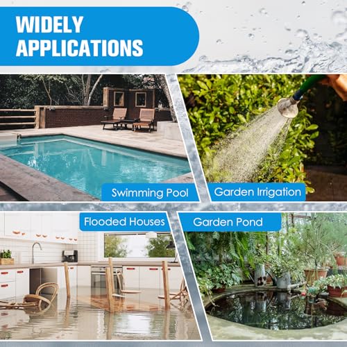 KITLUCK Submersible Water Pump, 1/2HP Thermoplastic Sump Pump, Portable Utility Pump with 10ft Cord, Hose Adapter, 2000GPH High Flow Water Removal for Swimming Pool, Garden Pond, Flood Basement, Tub - style: 1/2 Submersible Pump