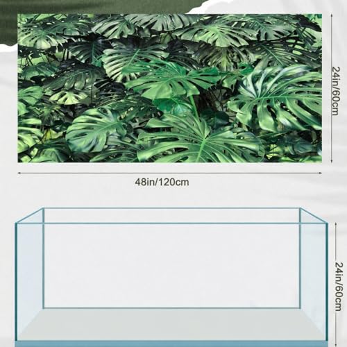 4 Pcs 4x2 ft/ 48x24'' Reptile Tank Background 55/75/90/120 Gallon Polyester Tropical Rainforest Bearded Dragon Terrarium Background Decor for Crested Gecko, Python Regius, Tree Frog, Chameleon - size: 48 x 24 inches