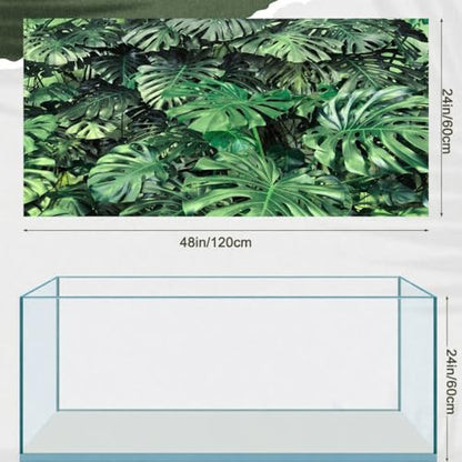 4 Pcs 4x2 ft/ 48x24'' Reptile Tank Background 55/75/90/120 Gallon Polyester Tropical Rainforest Bearded Dragon Terrarium Background Decor for Crested Gecko, Python Regius, Tree Frog, Chameleon - size: 48 x 24 inches